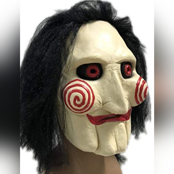 Adult "SAW" Billy The Puppet "JIGSAW" Full Latex Mask With Hair For Halloween. T - Picture 1 of 6